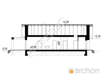 Проєкт будинку ARCHON+ Будинок під помаранчею Розріз будинку