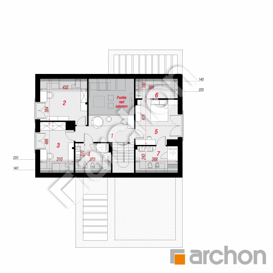 Проект дома ARCHON+ Дом в сантине 2 (Г2) План мансандри