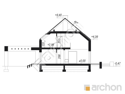 Проєкт будинку ARCHON+ Будинок в сантині 2 (Г2) Розріз будинку
