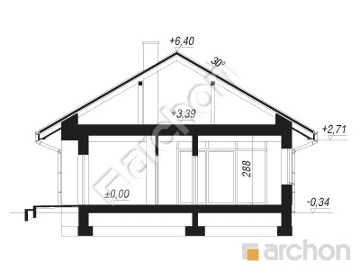 Проект дома ARCHON+ Дом в мекинтошах 7 Розріз будинку