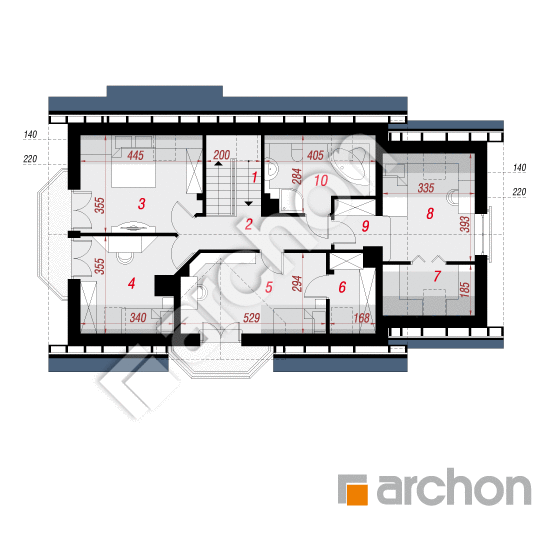 Проект дома ARCHON+ Дом в ананасах 2 вер.2 План мансандри