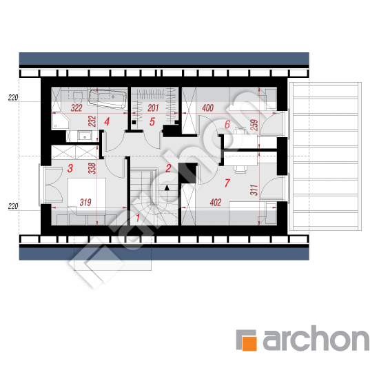 Проект будинку ARCHON+ Будинок в азаліях 3 План мансандри