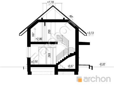 Проект дома ARCHON+ Дом в азалиях 3 Розріз будинку