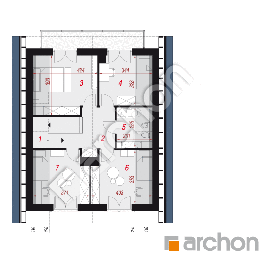 Проект будинку ARCHON+ Будинок у топазах План мансандри