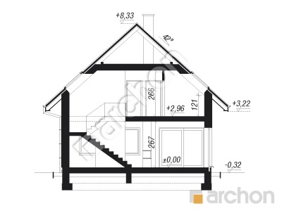 Проєкт будинку ARCHON+ Будинок у топазах Розріз будинку