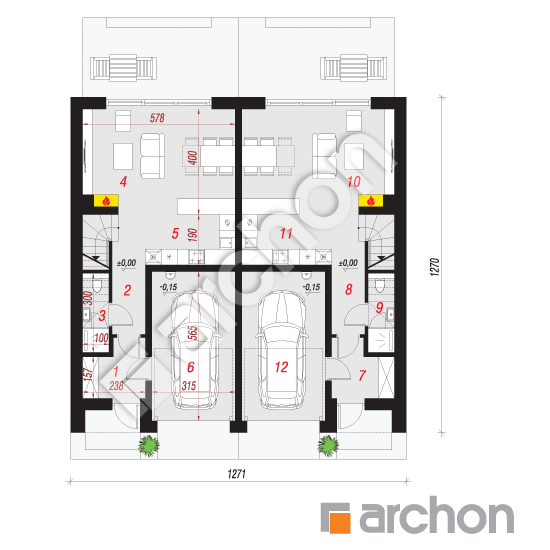 Проект будинку ARCHON+ Будинок під гінко 21 (ГР2) План першого поверху