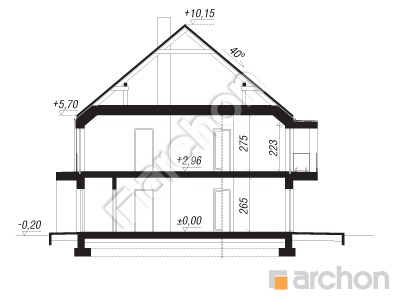 Проект дома ARCHON+ Дом при тракте 2 (Р2ВА) Розріз будинку