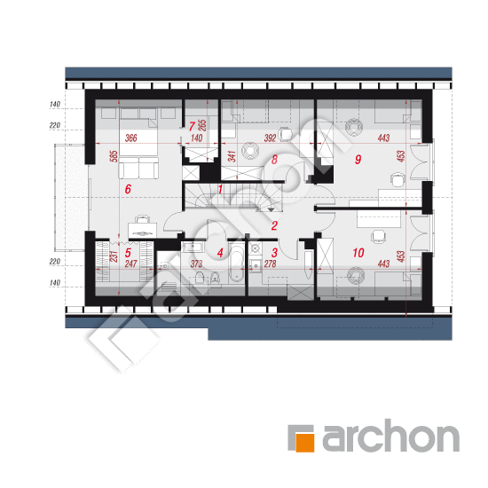 Проект будинку ARCHON+ Будинок в вільцях вер.3 План мансандри