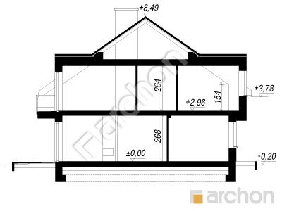 Проект дома ARCHON+ Дом под гинко 10 (С) Розріз будинку