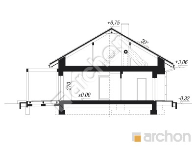 Проект дома ARCHON+ Дом в овсянницах 8 Розріз будинку