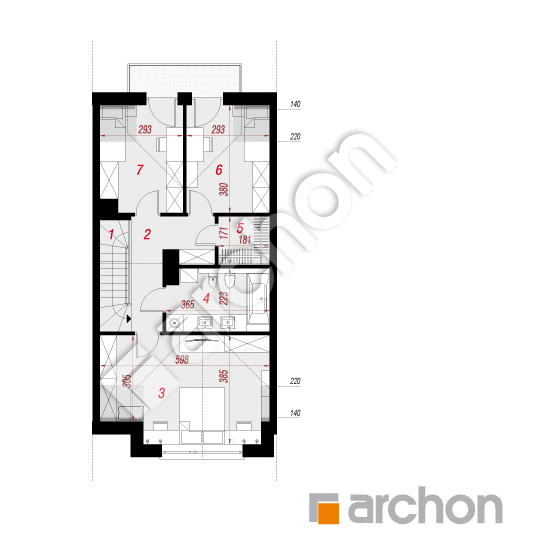 Проект будинку ARCHON+ Будинок під гінко 16 (ГСА) План мансандри