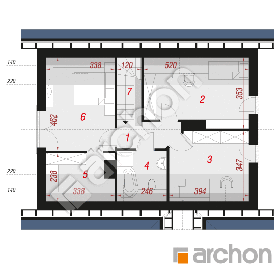 Проект будинку ARCHON+ Будинок в брусниці 2 вер.2 План мансандри