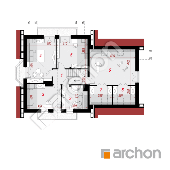 Проект будинку ARCHON+ Будинок в рододендронах 5 (Г2П) вер. 2 План мансандри