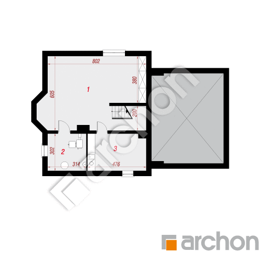 Проект будинку ARCHON+ Будинок в рододендронах 5 (Г2П) вер. 2 План підвалу