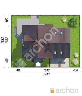 Проект дома ARCHON+ Дом в рододендронах 5 (Г2П) вер.2 Ситуація