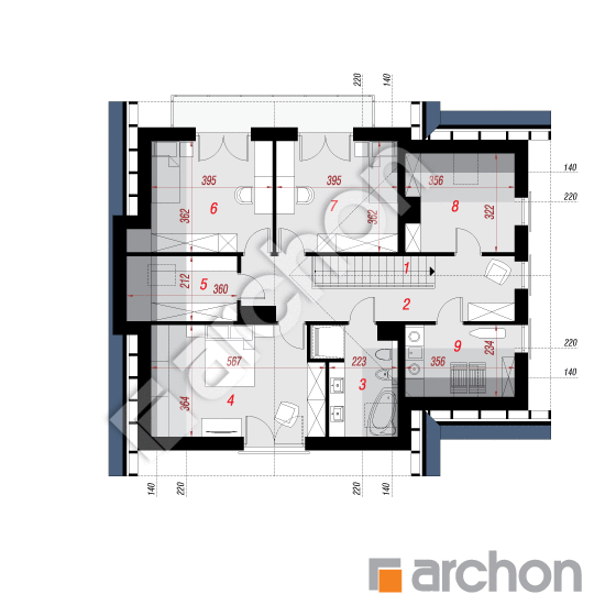 Проект будинку ARCHON+ Будинок в медовниках План мансандри