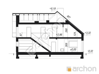 Проєкт будинку ARCHON+ Будинок в медовниках Розріз будинку