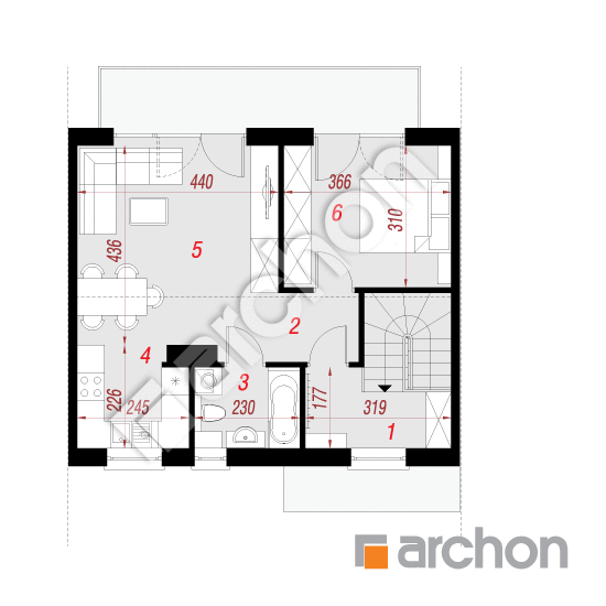 Проект будинку ARCHON+ Будинок в халезіях 3 (Р2С) План мансандри
