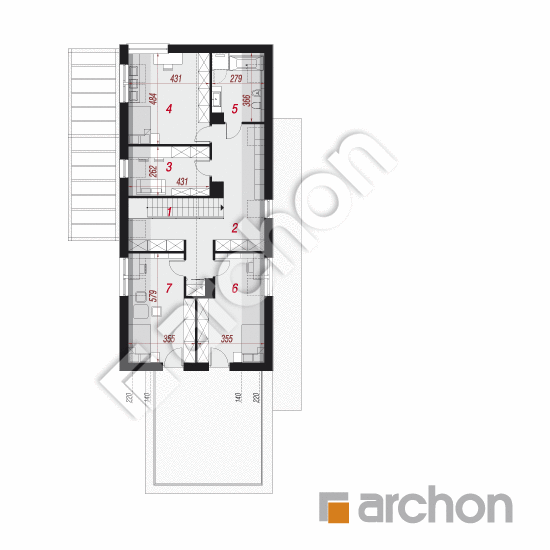 Проект дома ARCHON+ Дом в естрагоне 3 (Г2) План мансандри