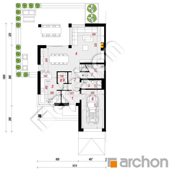 Проект будинку ARCHON+ Вілла Юлія 10 (Б) План першого поверху