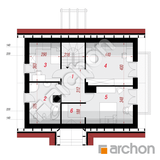 Проект будинку ARCHON+ Будинок в примулах (П) вер.2 План мансандри