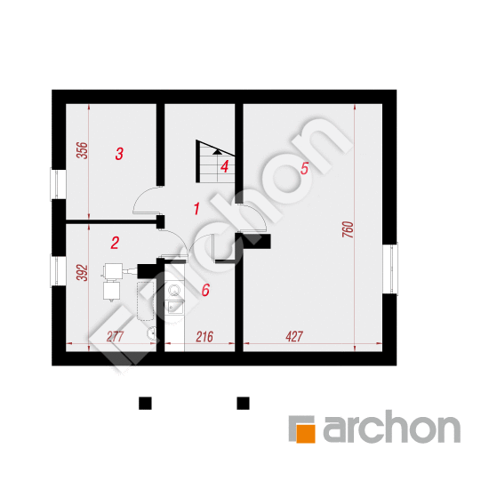 Проект будинку ARCHON+ Будинок в примулах (П) вер.2 План підвалу