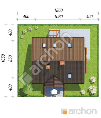 Проєкт будинку ARCHON+ Будинок в примулах (П) вер.2 Ситуація