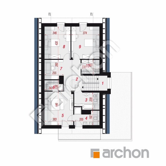 Проект будинку ARCHON+ Будинок під івою 2 План мансандри