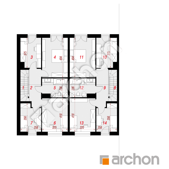 Проект будинку ARCHON+ Будинок під гінко 12 (ГР2БА) План мансандри