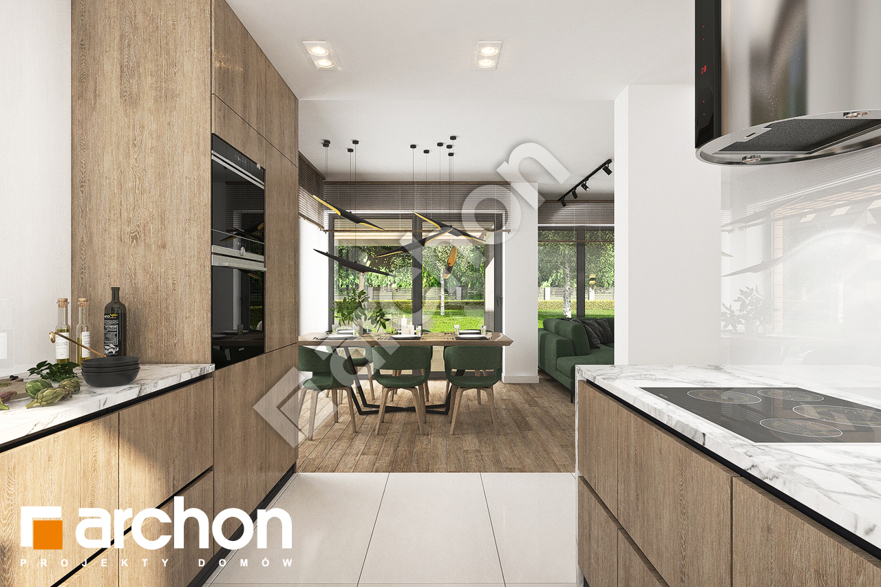 Проект будинку ARCHON+ Будинок в яскерах 4 (Г) візуалізація кухні 1 від 2