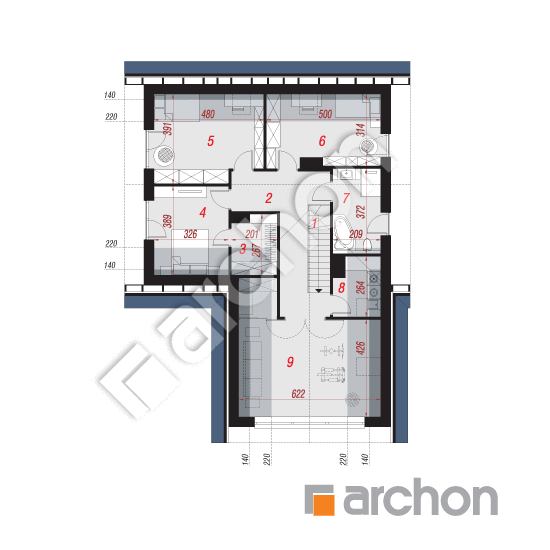 Проект дома ARCHON+ Дом в яскерах 4 (Г) План мансандри