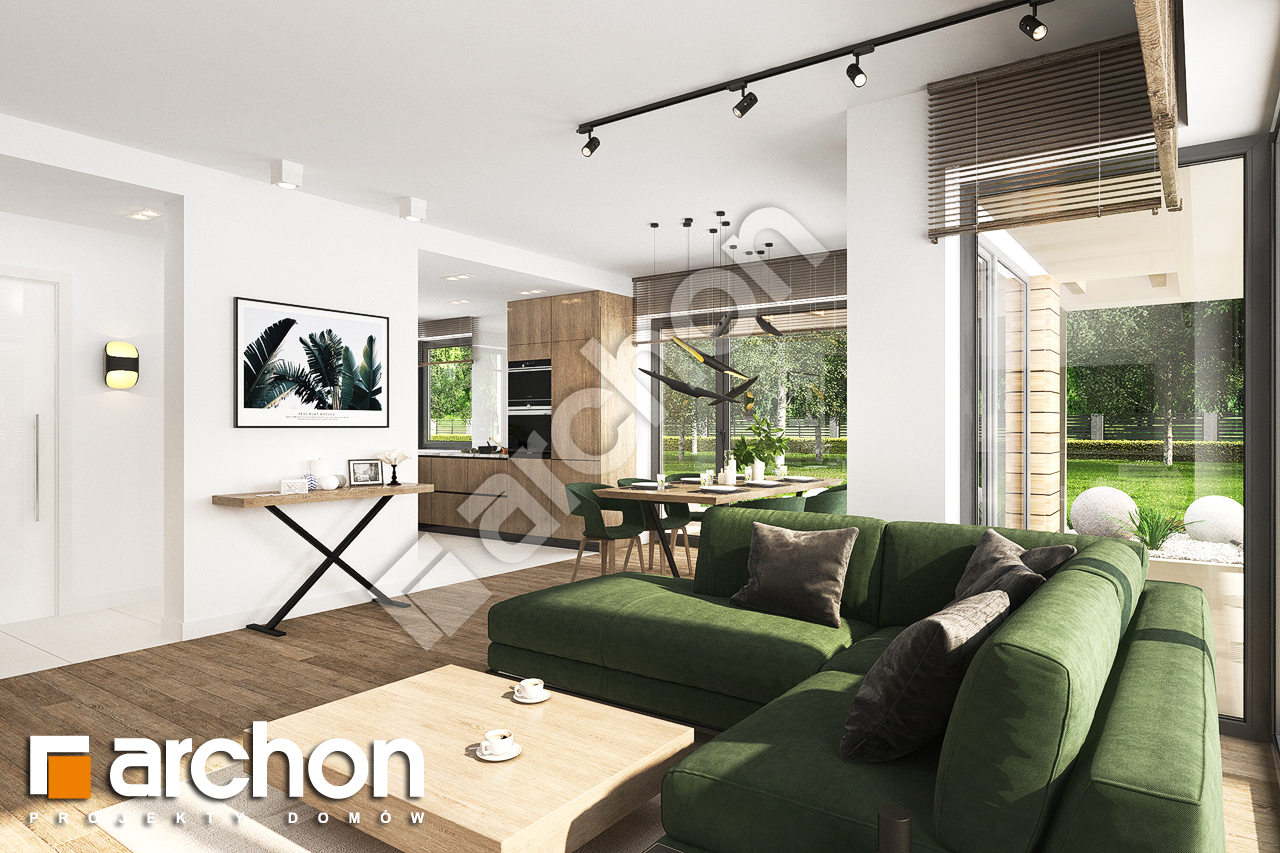 Проект будинку ARCHON+ Будинок в яскерах 4 (Г) денна зона (візуалізація 1 від 4)