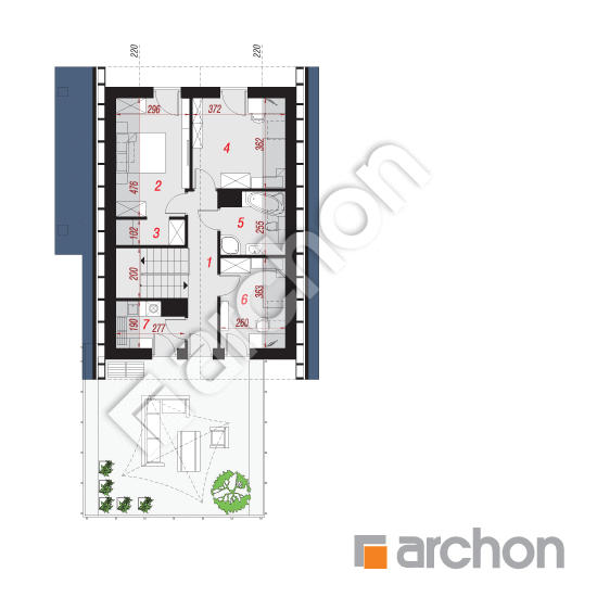 Проект дома ARCHON+ Дом в цитринках (Г2)  План мансандри