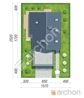 Проект дома ARCHON+ Дом в цитринках (Г2)  Ситуація