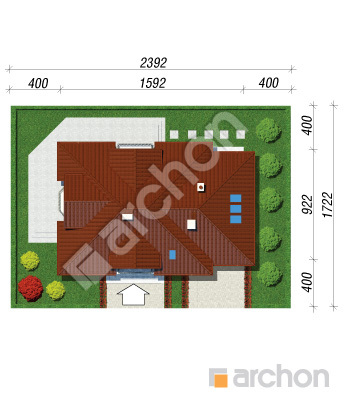 Проєкт будинку ARCHON+ Будинок в нектаринах 2 TERMO вер.2 Ситуація