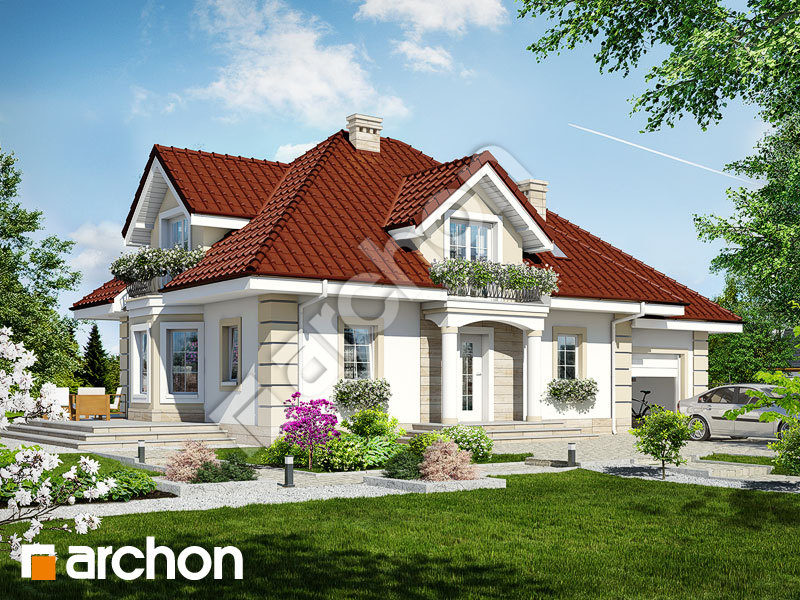 Проект будинку ARCHON+ Будинок в нектаринах 2 TERMO вер.2 Вид 1