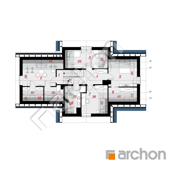 Проект дома ARCHON+ Дом в помело (П) План мансандри
