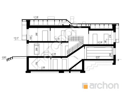 Проект дома ARCHON+ Дом в помело (П) Розріз будинку