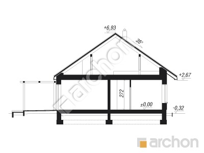 Проект дома ARCHON+ Дом под сверками Розріз будинку
