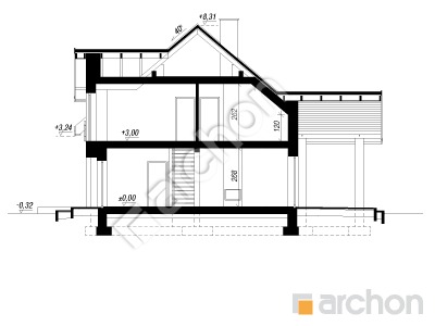 Проект дома ARCHON+ Дом в аурорах 21 (Г) Розріз будинку