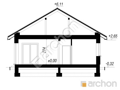 Проект дома ARCHON+ Дом в лиредах  Розріз будинку