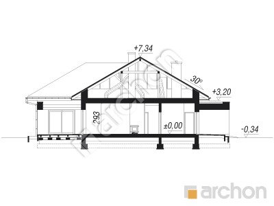 Проєкт будинку ARCHON+ Будинок в нігеллах (Г) Розріз будинку