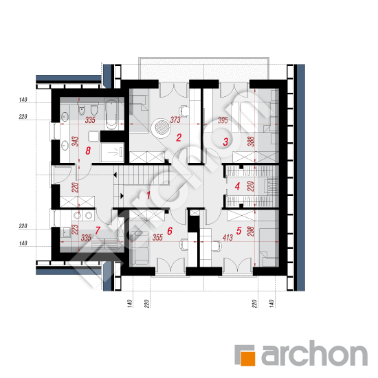 Проект будинку ARCHON+ Будинок в амброзіях План мансандри