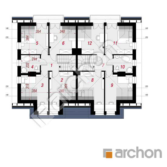 Проект будинку ARCHON+ Будинок в клематисах 9 (А) вер.2 План мансандри