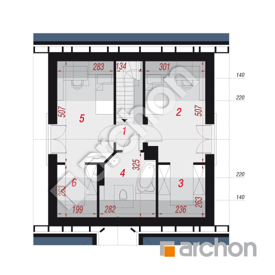 Проект будинку ARCHON+ Будинок мініатюрка вер. 2 План мансандри
