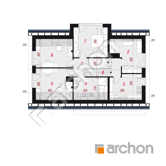 Проект дома ARCHON+ Дом под личи 7 (Н) План мансандри