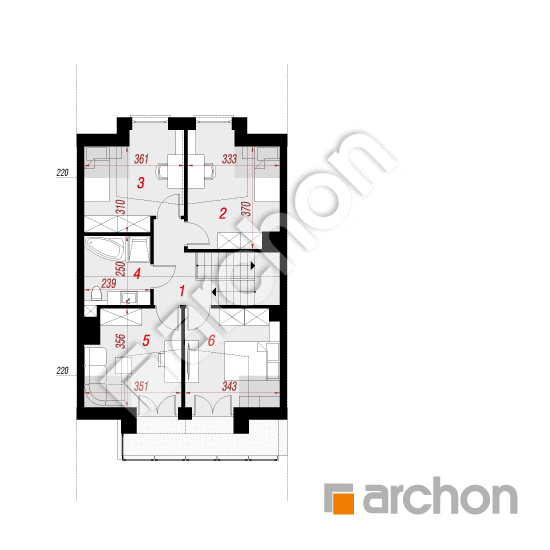 Проект будинку ARCHON+ Будинок в клематисах 25 (С) План мансандри