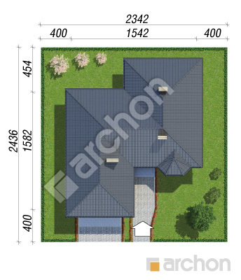 Проєкт будинку ARCHON+ Будинок в гарденіях вер.2 Ситуація