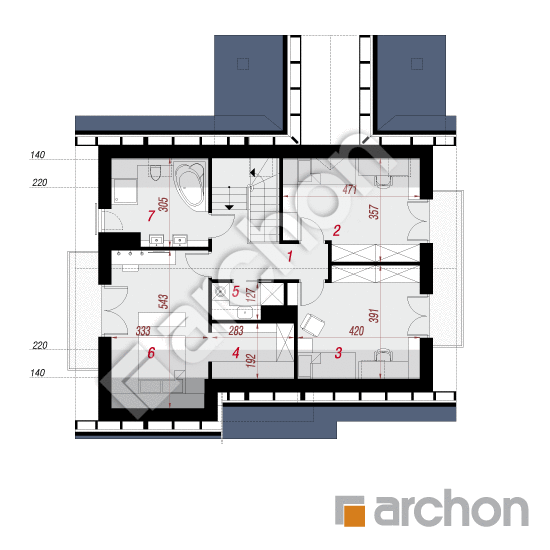 Проект будинку ARCHON+ Будинок в яблонках 21 План мансандри