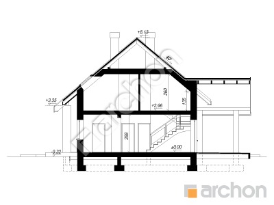 Проект дома ARCHON+ Дом в яблонках 21 Розріз будинку